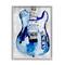 Stupell Industries Abstract Rockstar Guitar Modern Painting Blue Grey Framed Wall Art